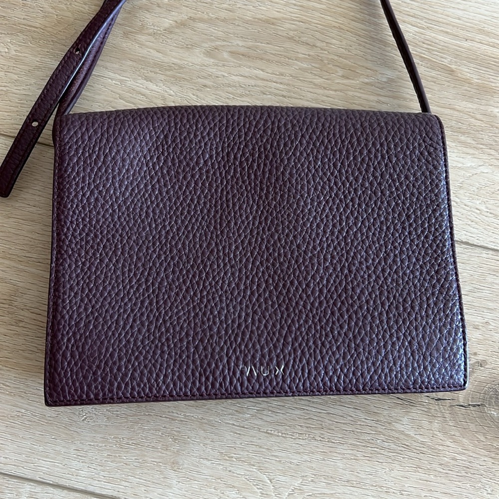 AUX Pebbled Leather Shoulder Bag (Auxiliary — Leather)